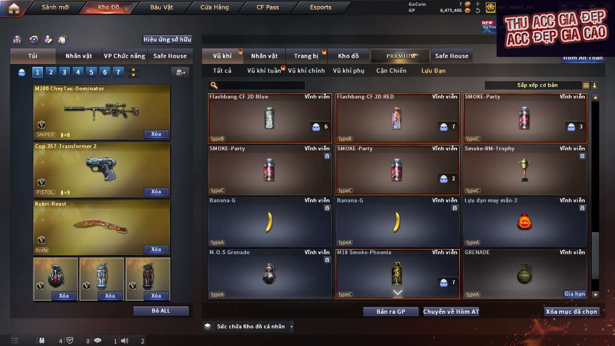 shop acc cf uy tin gia re